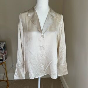 Banana Republic Cream 100% Silk Blouse